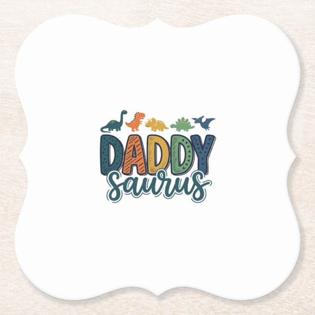 Daddy Saurus Süßer Dinosaur-Vater-Vektor-Design_1 Untersetzer (Vorderseite)