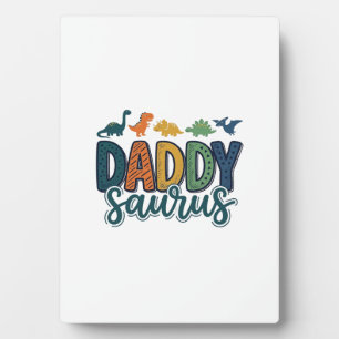 Daddy Saurus Süßer Dinosaurier-Vater-Vektor-Design Fotoplatte