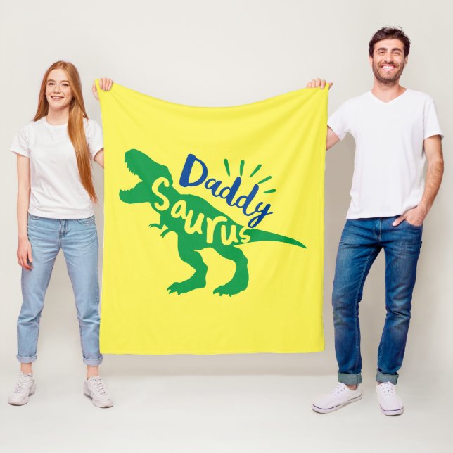 Daddy Saurus T-Rex-Silhouette Fleecedecke (Beispiel)