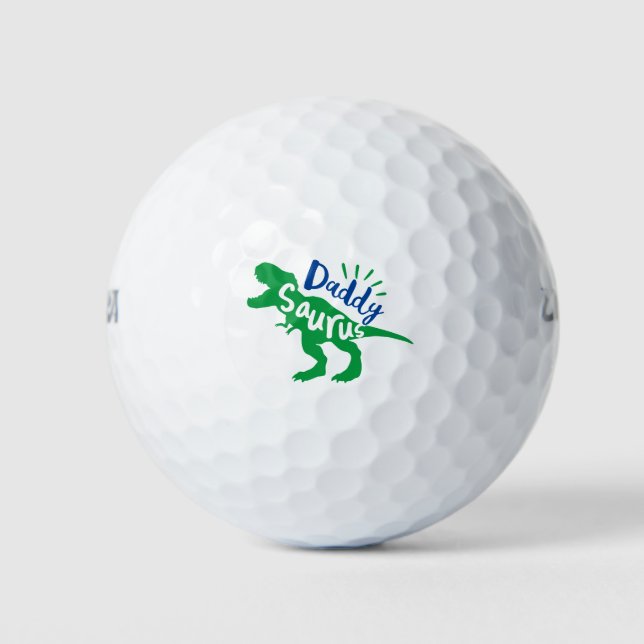 Daddy Saurus T-Rex Silhouette Golfball (Vorderseite)