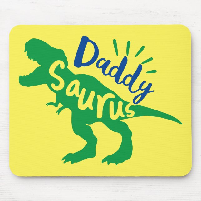 Daddy Saurus T-Rex Silhouette Mousepad (Vorne)