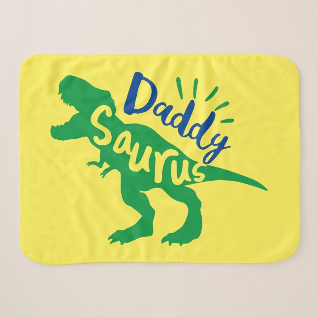 Daddy Saurus T-Rex-Silhouette Sherpadecke (Vorderseite (Horizontal))