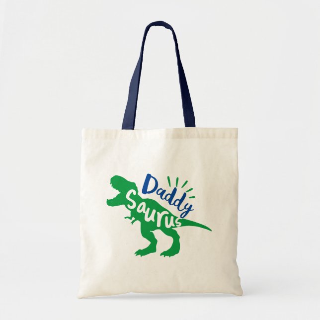 Daddy Saurus T-Rex-Silhouette Tragetasche (Vorne)