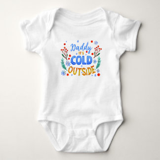 Daddy seine kalte Weihnachtsfeier draußen Baby Strampler
