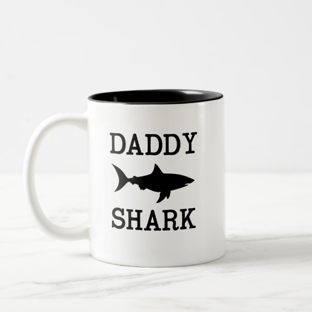 Daddy Shark coffee Tasse komisches Papa-Geschenk (Links)