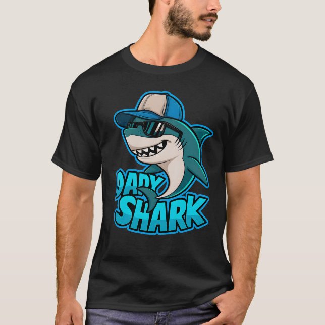 Daddy Shark Cool Vater Vibes T - Shirt (Vorderseite)