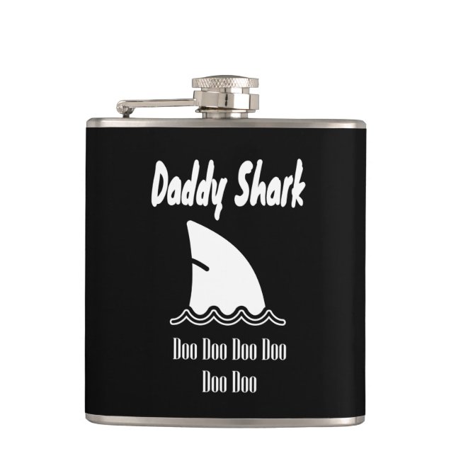 Daddy Shark Doo Doo Trendy Niedlich Song Flachmann (Vorderseite)