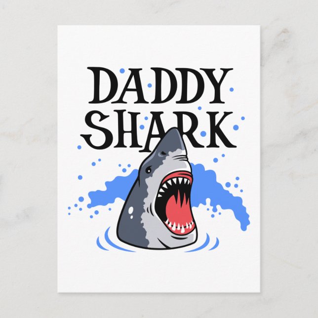 Daddy Shark - Great White Postkarte (Vorderseite)