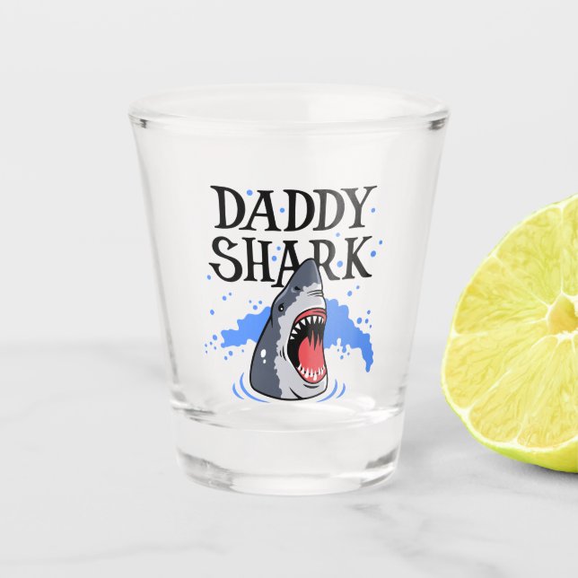 Daddy Shark - Great White Schnapsglas (Vorderseite)