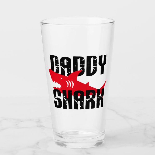 Daddy Shark hat Graphic getragen Glas (Vorderseite)
