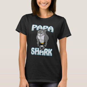 Daddy Shark Papa Muscular Work Out Gym Vater Fathe T-Shirt