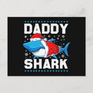 Daddy Shark Santa Vathers Day Feiertagspostkarte