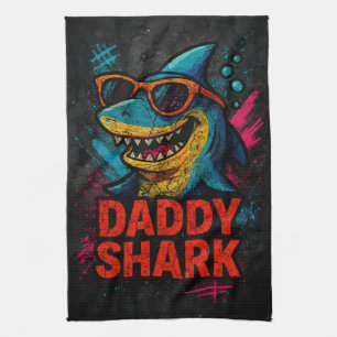 Daddy Shark Vatertagsgeschenke Geschirrtuch