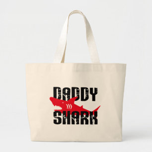 Daddy Shark Worn Graphic Jumbo Stoffbeutel
