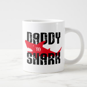 Daddy Shark Worn Graphic Jumbo-Tasse