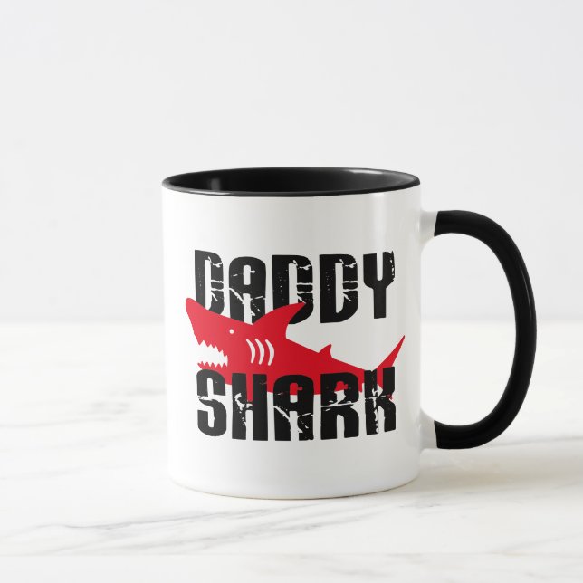 Daddy Shark Worn Graphic Tasse (Rechts)