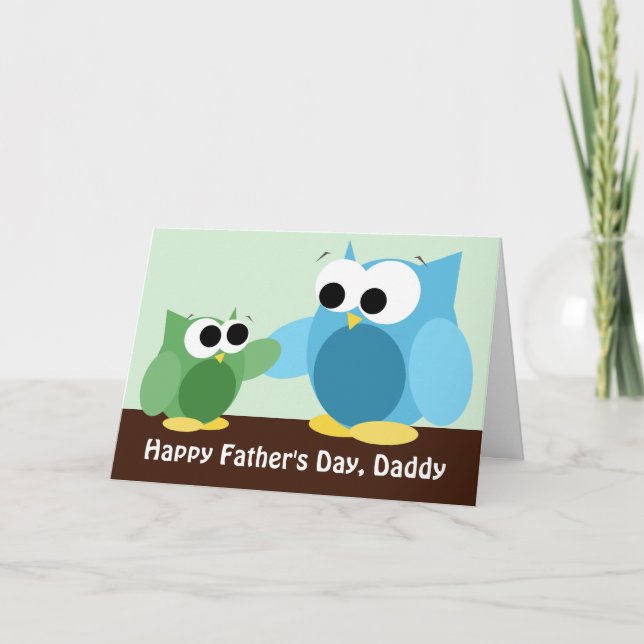 Daddy & Son Owls - Vatertag Card Karte (Vorderseite)