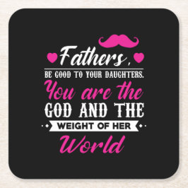 Daddy spendet das Gewicht ihrer Welt Rechteckiger Pappuntersetzer