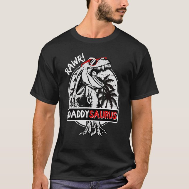 Daddy T rex Saurus Dinosaur Daddy Saurus Father T-Shirt (Vorderseite)