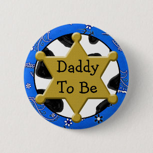 Daddy to Be Blue Bandanna Baby Shower Button