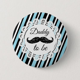DADDY To Be Blue & Black Mustache Shoe Button
