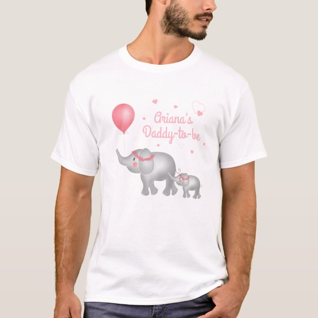 Daddy to be Elephants Girl Baby Duwer Men's T-Shirt (Vorderseite)