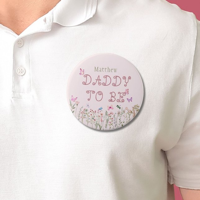 Daddy to be Wildblume Girl Baby Shooting Button (Von Creator hochgeladen)