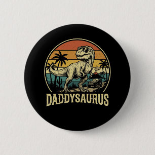 Daddy Trex Dinosaur Daddysaurus Retro Vatertag Button