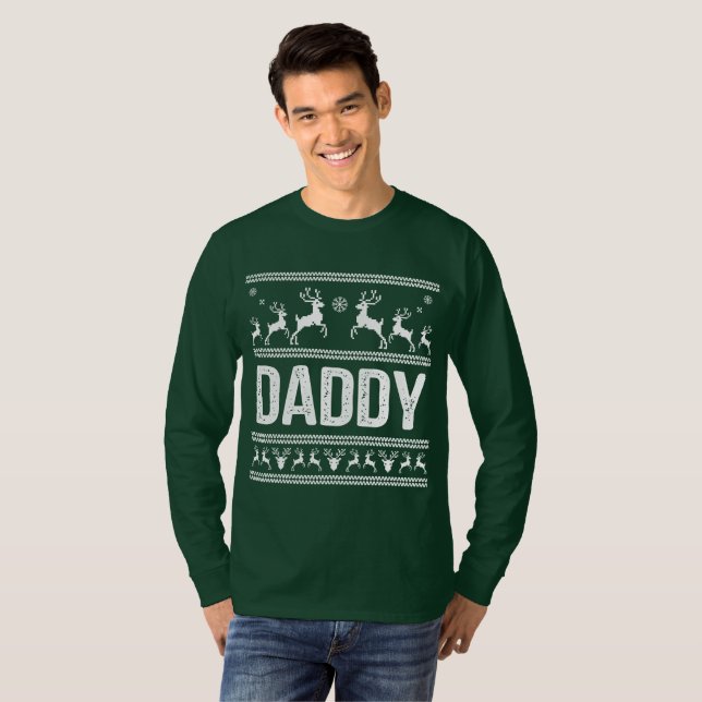 Daddy Ugly Christmas Sweater T-Shirt (Vorne ganz)