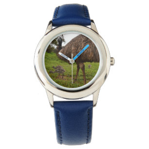 Daddy und Baby Emus laufen, Armbanduhr