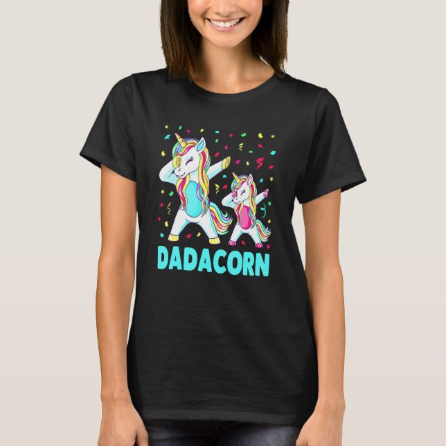 Daddy Unicorn Daddycorn Father's Day Dad Men Birth T-Shirt (Vorderseite)