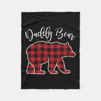 Daddy Vater Bear Pajama Red Buffalo Xmas Family Ch Fleecedecke