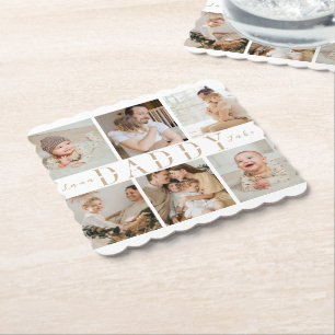 "Daddy" Väter Day Custom Fotos Paper Untersetzer