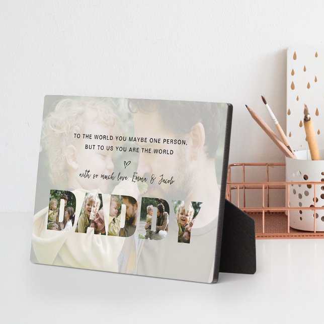 Daddy Vater Foto Collage Kid's Name Vatertag Fotoplatte (Von Creator hochgeladen)