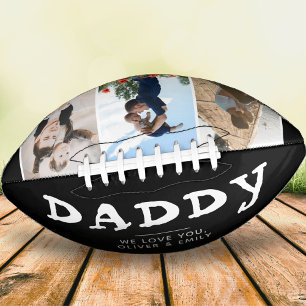 Daddy Vaterfamilie 3 Foto Collage Keepake Schwarz Football