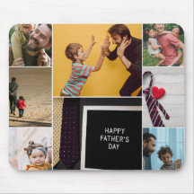 Daddy Vatertag Foto Collage Mouse Pad