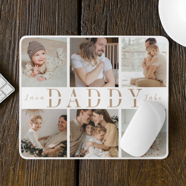 "Daddy" Vatertag Kinder Foto Collage Mouse Pad Mousepad (Von Creator hochgeladen)