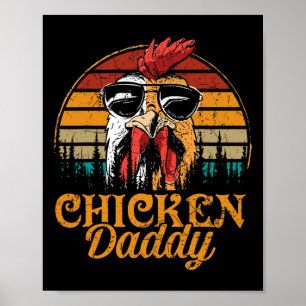 Daddy Vintag Poultry Bauer Funny Vathday Men Poster
