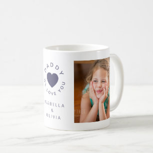 Daddy We Liebe Sie Niedlich Navy Blue Heart Kinder Kaffeetasse