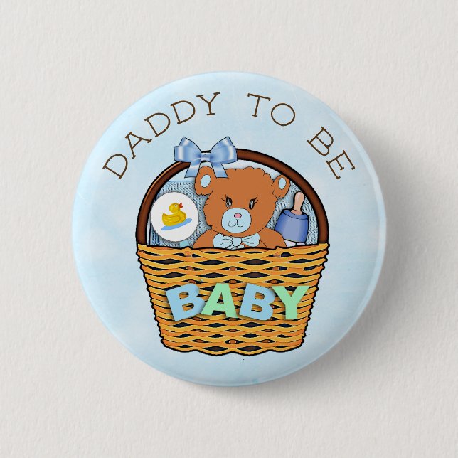 Daddy wird Baby Shower Button (Vorderseite)