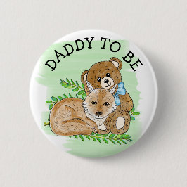 Daddy zu Fox und Teddy Bear Baby Shooter Button