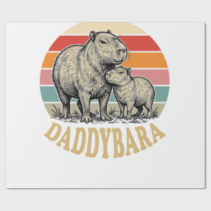 Daddybara Capybara Dad Vintage Sonnenuntergang Shi Geschenkpapier