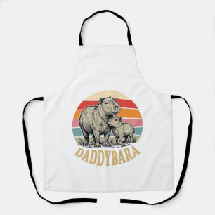Daddybara Capybara Papa Vintage Sonnenuntergang Sh Schürze