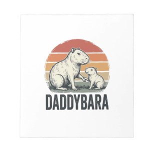 Daddybara Capybara Vintage Sonnenuntergang Shirt D Notizblock