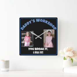 Daddy's 'Add Your Name' Quadratische Wanduhr
