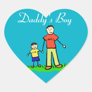 Daddy's Boy Custom Family Character Decal Aufklebe Herz-Aufkleber