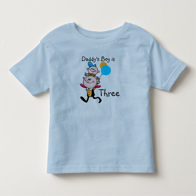 Daddy's Boy Customizable Birthday T - Shirt (Vorderseite)