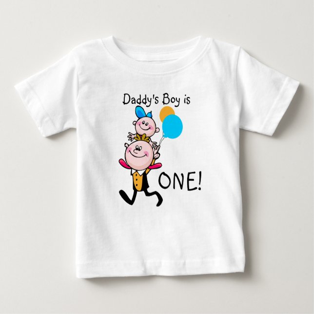 Daddy's Boy Customizable Birthday T - Shirt (Vorderseite)