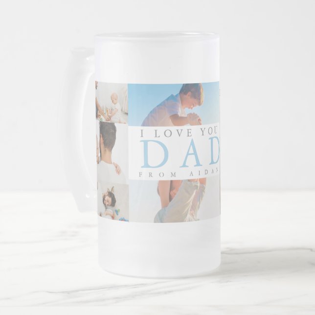 Daddy's Boy - FotoCollage Mattglas Bierglas (Vorderseite Links)