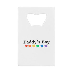 Daddy's Boy, Pride Rainbow Hearts, Funny Cool LGBT Geldbeutel Flaschenöffner